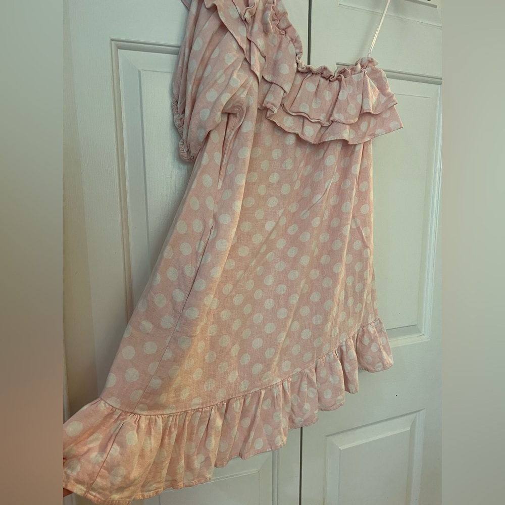 Lisa Marie Fernandez for Target Light Pink Polka Dot One-Shoulder Dress Size S - Picture 10 of 10